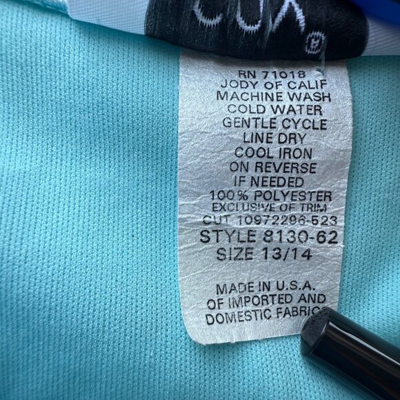 Jody California Vintage 1970s Embroidered Blue Midi Dress Size 13/14 - Picture 6 of 8